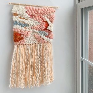 Pink Spring woven wall hanging